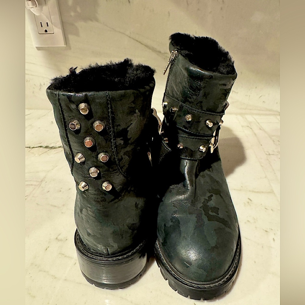 🖤 Ross & Snow Stefana SP Shearling Lined Moto Boots